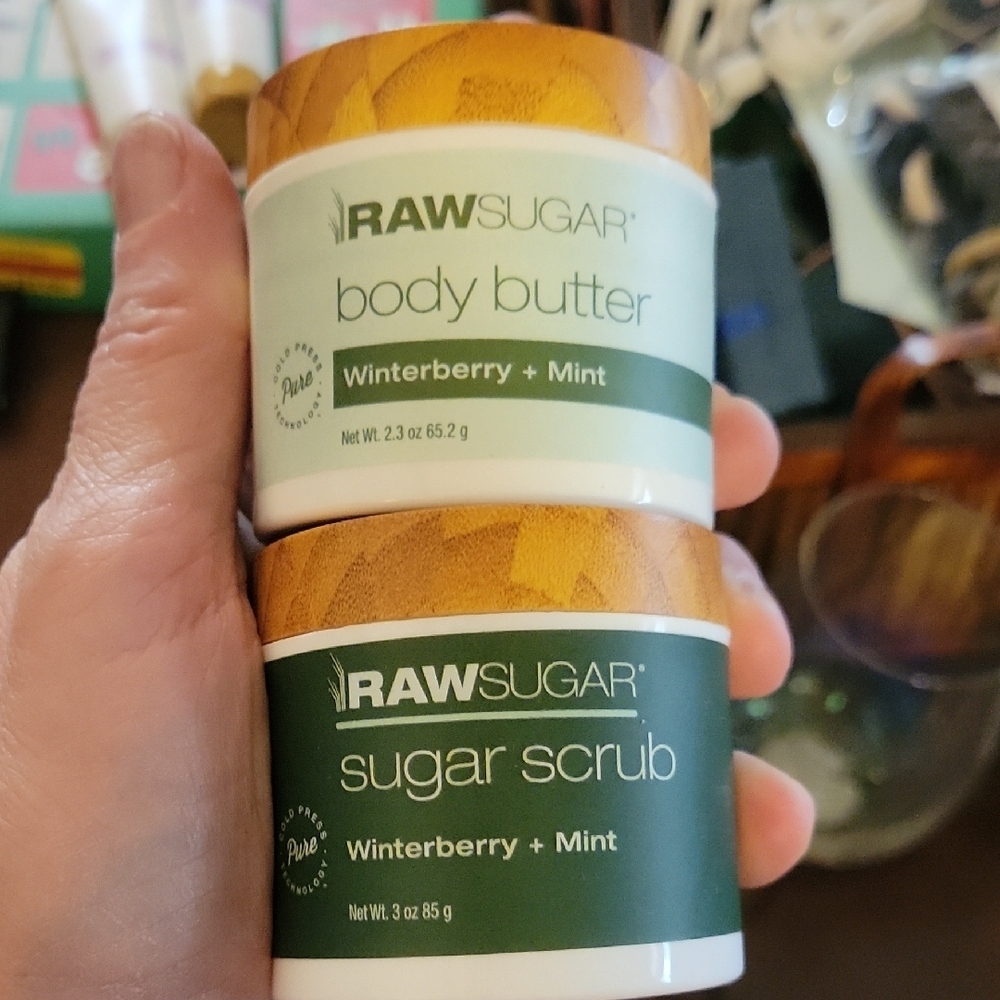 Raw Sugar Winterberry Mint Body Butter 2.3ml & Sugar Scrub 3oz Set
